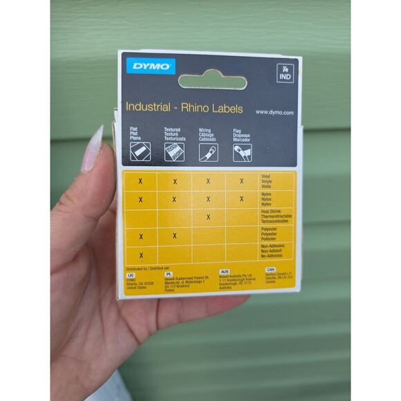 NEW DYMO 18443 Rhino Labels Vinyl Tape 3/8" x 18 feet 9mm x 5.5mm - Picture 6 of 16